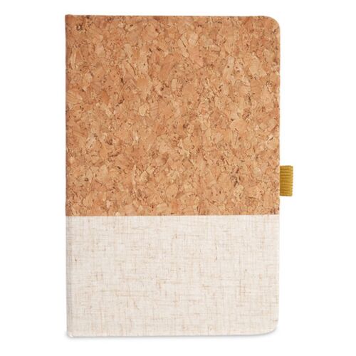Cork And Heathered Fabric Hardcover Journal 5.5" X 8.25" Thumbnail